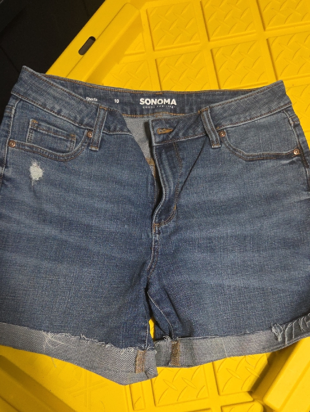 Sonoma Dark Blue Denim Cuffed Jean Shorts